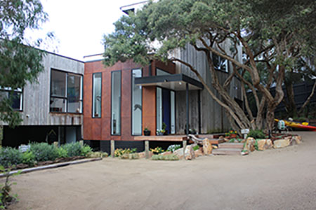 front of apartment